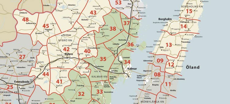 Bild som föreställer Kalmar länstrafiks zonkarta